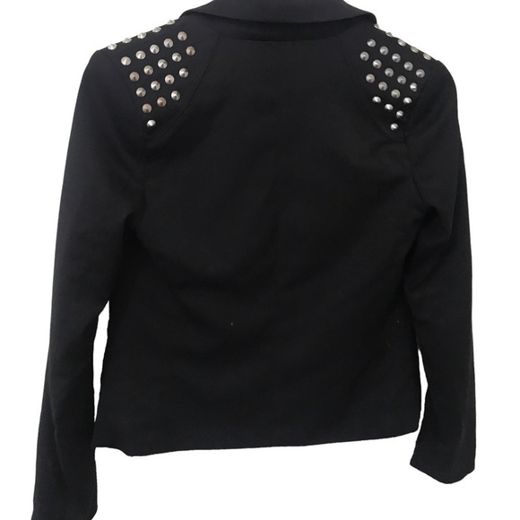 Divided x H&M black single button blazer with silver shoulder studs - Picture 2 of 12